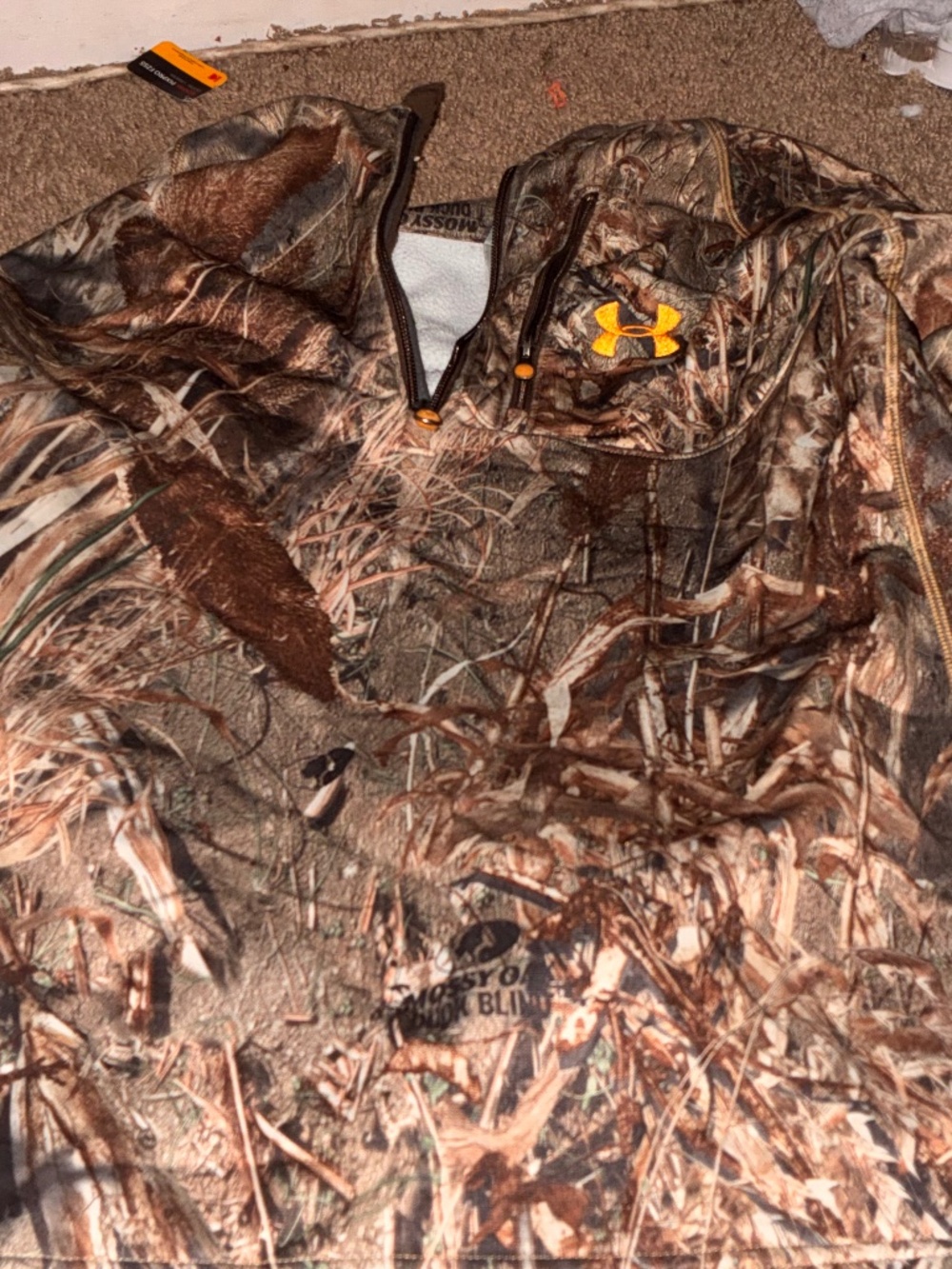 Under Armour x Mossy Oak & Duck Blind Camo Half Zip Sweatshirt